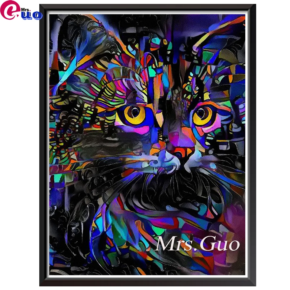 

Diamond Painting 5d Psychedelic Cat Mosaic Picture Of Rhinestones Diamond Mosaic Cross Stitch Embroidery Sale Crafts Art Gift