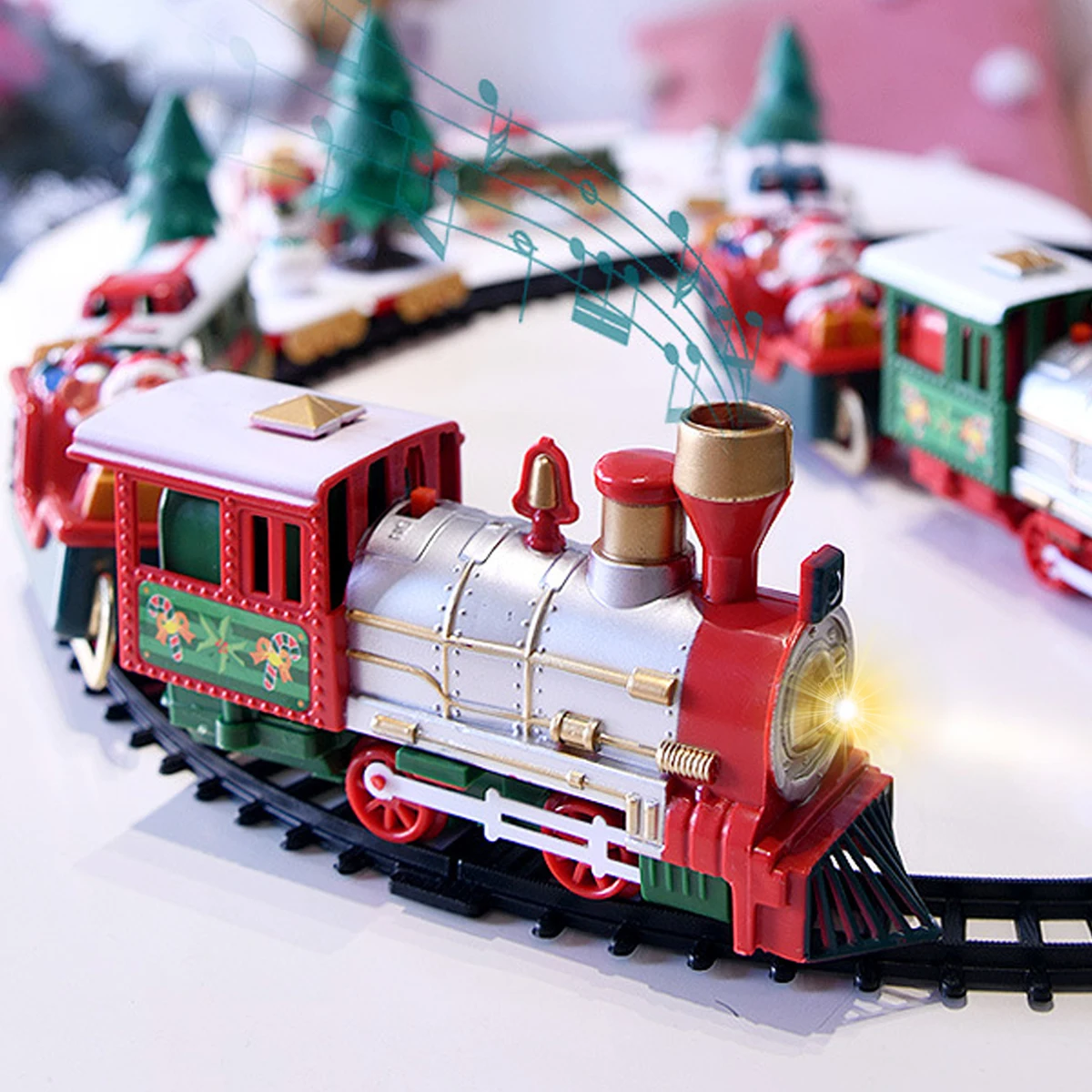 Классическая игрушка Рождественский поезд со звуком электрический музыкальный