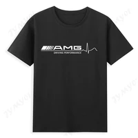 brand car amg t shirt classic letter black top menwomen casual short sleeve luxury mens logo clothing