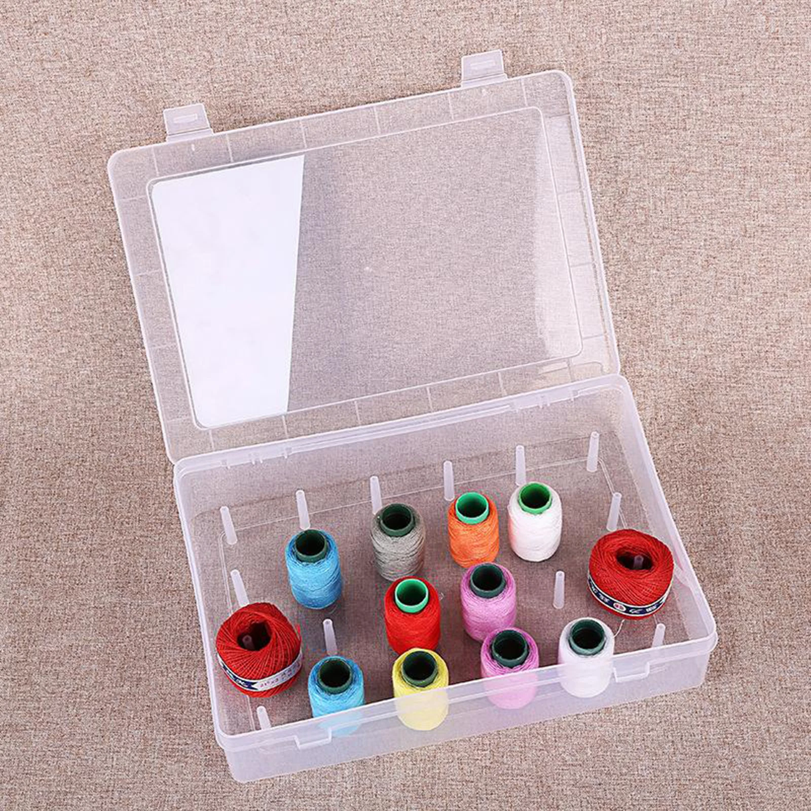 

Thread Storage Box 24 Spool Sewing Bobbins Box Reels EMPTY Container Case Holder