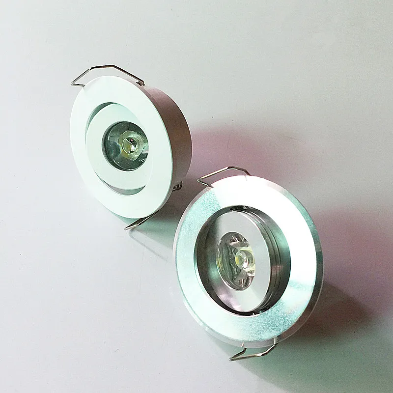 Светодиодный точечный светильник черный мини на потолок 3 Вт с отверстием