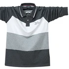 Мужская рубашка-поло, однотонная теплая рубашка с длинным рукавом, повседневные топы с принтом, джинсовая рубашка синего цвета, 2021, 6XL-L, осень размера плюс