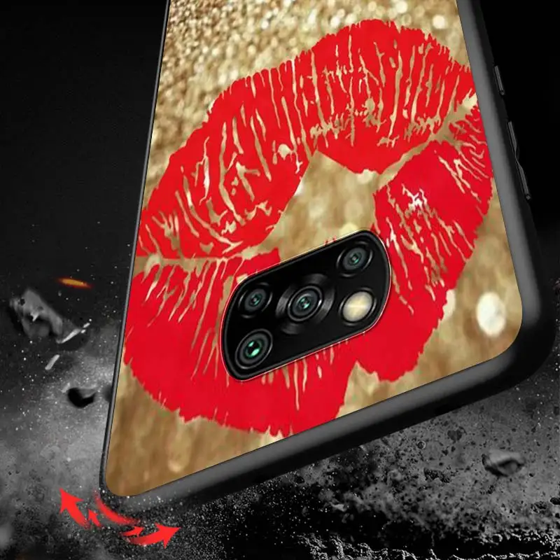 

Flaming lips Fashion For Xiaomi Redmi K30 K30S Mi 10T Lite Pro Poco X3 NFC X2 M3 M2 F2 Pro C3 F1 Soft Black Phone Case