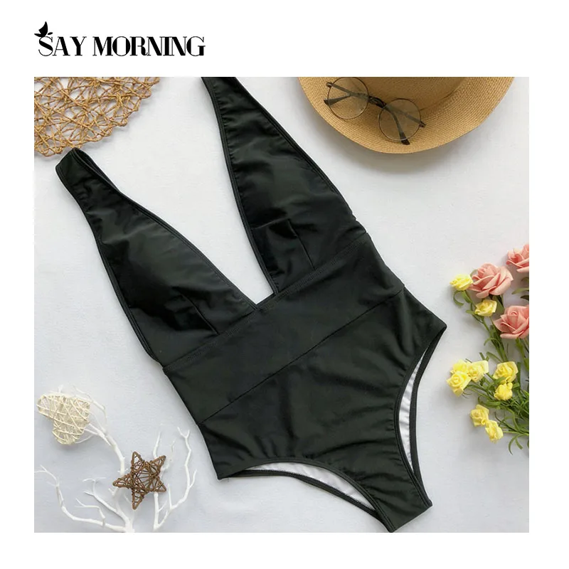 SAY MORNING купальник блестящий Цельный сексуальное бикини с открытой спиной пляжная