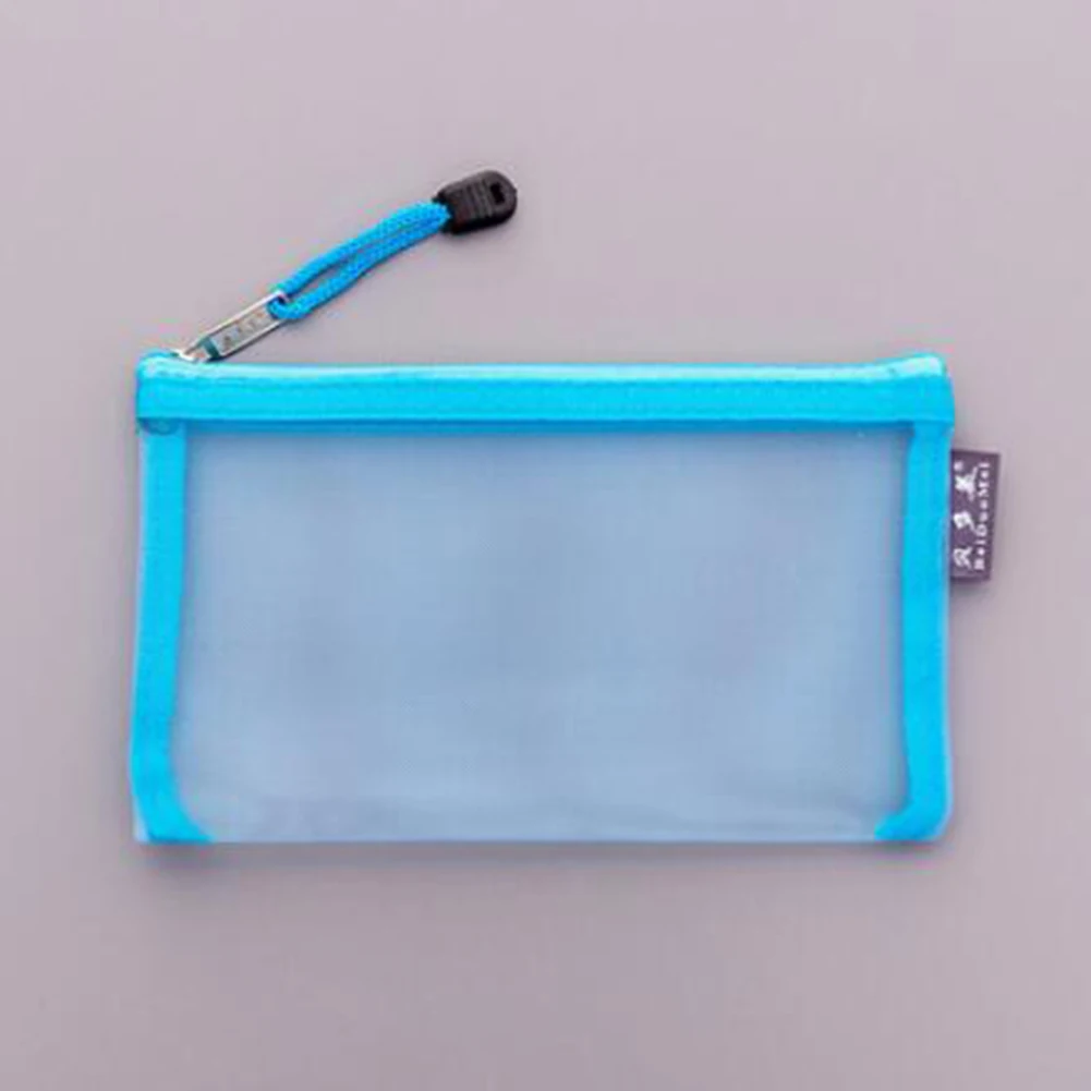 light blue Повседневная дорожная косметичка для женщин на молнии, прозрачный чехол для макияжа, органайзер, Сумка Для Хранения Туалетных принадлежностей, косметический набор, чехол для карандаша - Цвет: light blue