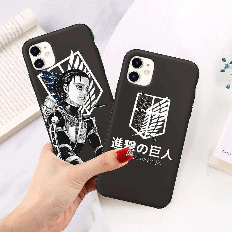 

Anime Japanese Attack on Titan Phone Case for Iphone 12 Mini 11 Pro XS MAX 8 7 6 6S Plus X SE2020 XR Soft Fundas Coque Case