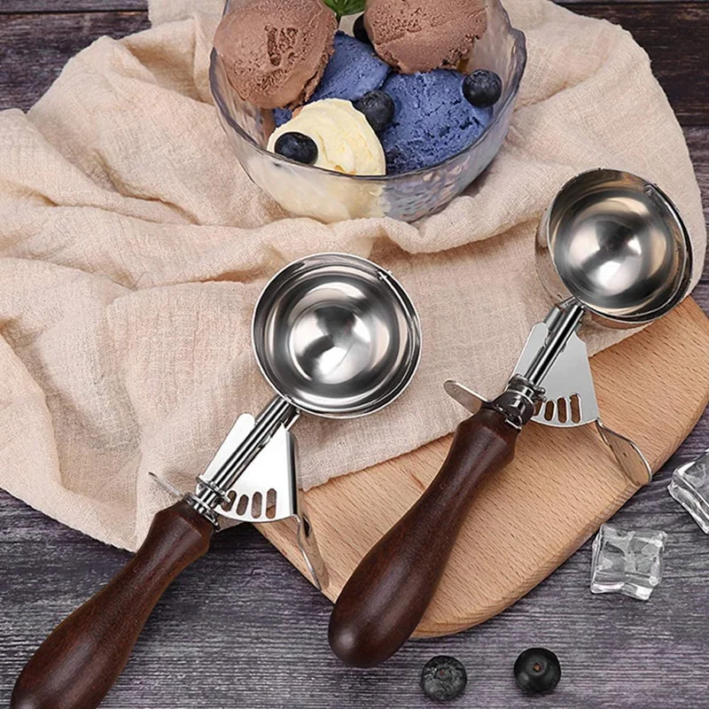 

Ice Cream Scoop Set with Trigger Release -for Ice Cream, freeze Yogurt, Cookie Dough, Rice Dishes, and Vegetable PureEs