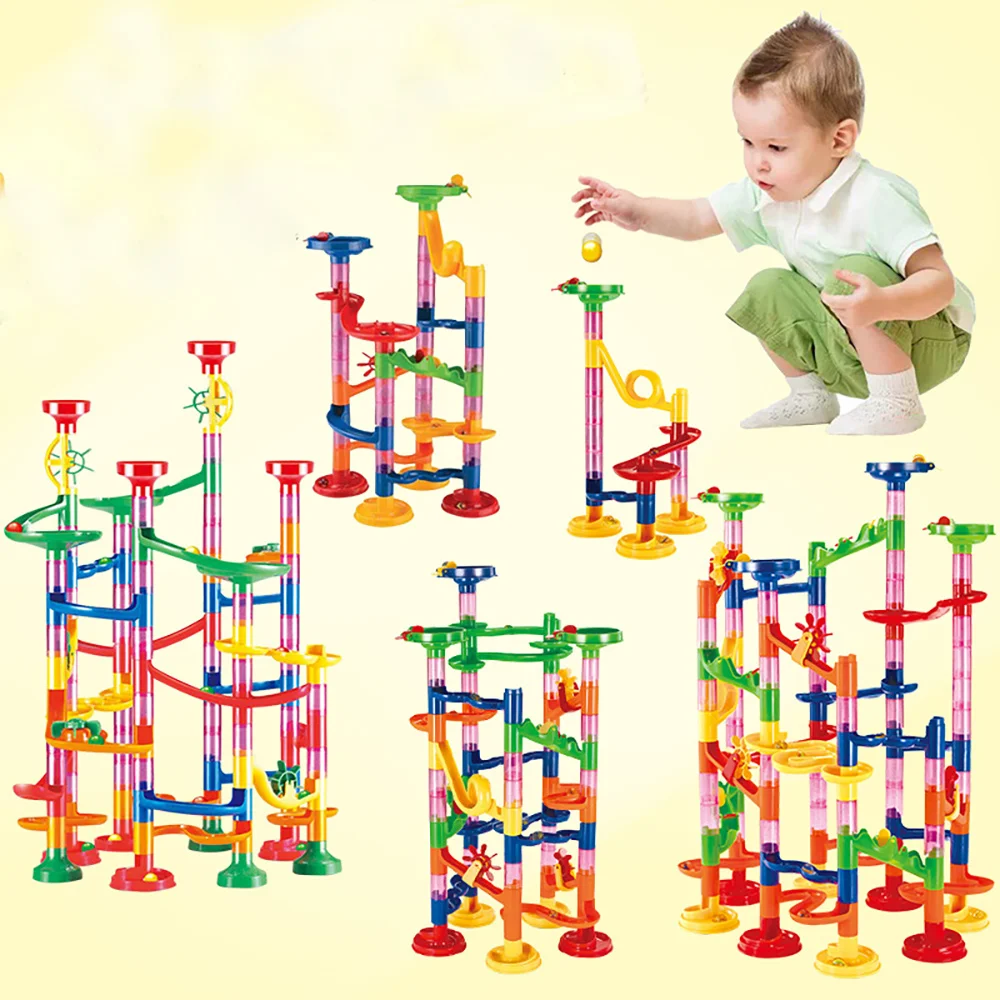 

Orbital Ball Building Blocks Run Race Set Railway Building Construction Building Blocks 3D Labyrinth Ball Maze Track Kids Toys