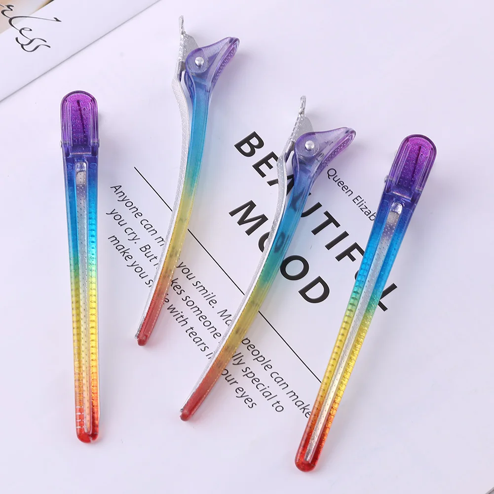 

4pcs Crystal Steel Hairpin Holding Hair Sectioning Clip Duck Mouth Hair Clamps Easy Use Practical Hair Styling Tools