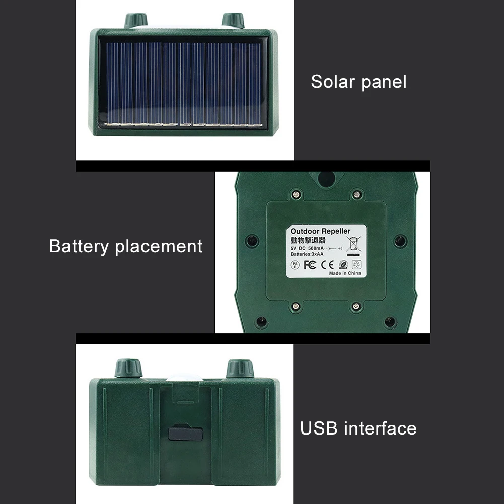 

Outdoor Solar Powered Ultrasonic Dispeller Cat Dog Bird Mouse Sensor Repelle Dispeller Mouse Sensor Repelle Dispeller Mouse Sens