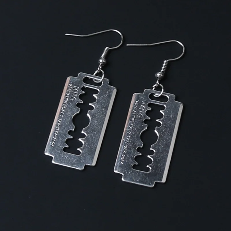 Razor Blade Earrings , Gothic, Silver Color, Emo Jewellery , Goth , Punk , Kitsch , Handmade Jewellery , Handmade