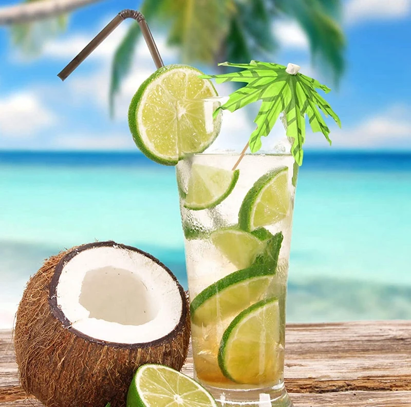 100 шт. тропический бумажный зонт из кокосовой пальмы Коктейльные медиаторы