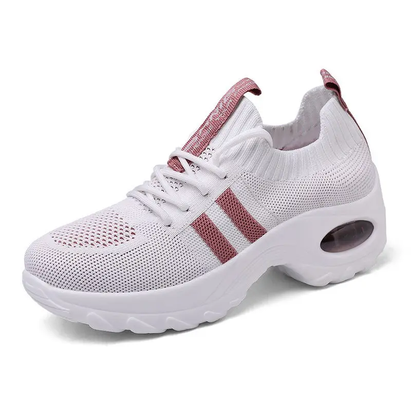 

RISTOP Summer All-Match Women's Sports Shoes Trendy Fashion Casual Shoes Breathable Air Cushion Lace-Up Dance Thick Bottom Shoes