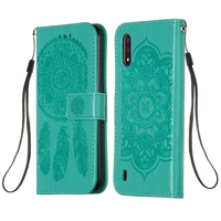 dream catcher embossing leather cases for samsung galaxy a01 a02s a10 a11 a20 a21 a30 flip wallet case cover with hand rope