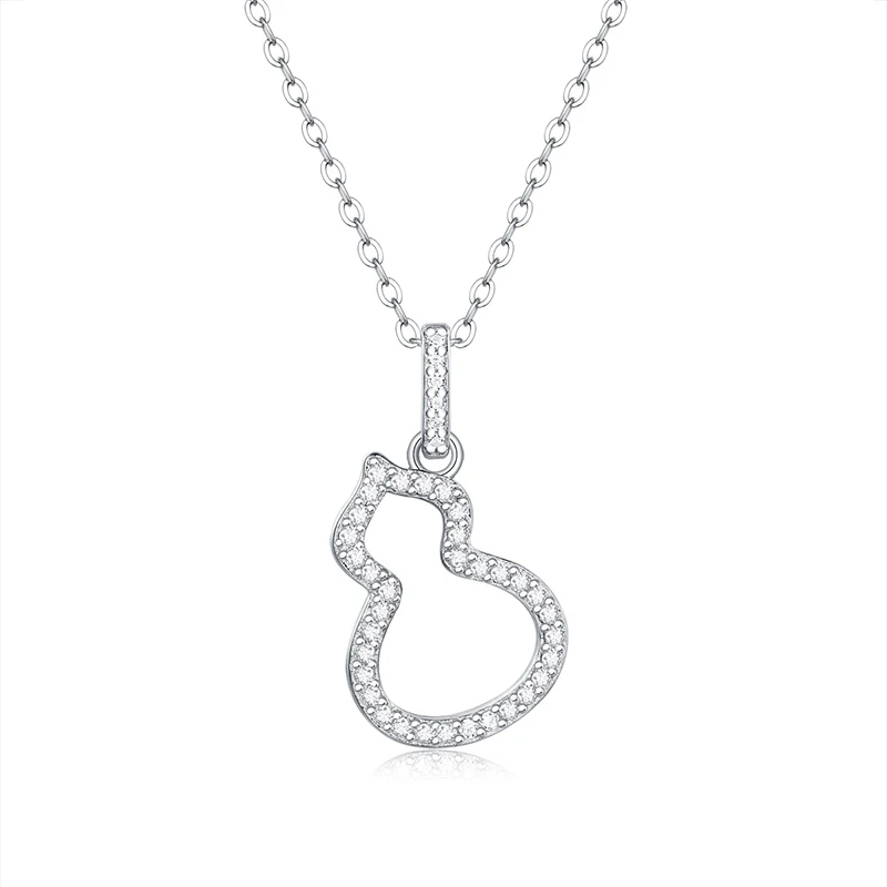 

Trendy 100% 925 Silver Lucky Moissanite Pendant Necklace for Women Fine Jewelry Gra Moissanite Clavicle Necklace Birthday Gift