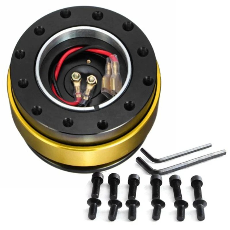

Universal 6 Hole Steering Wheel Snap off Hub Adapter Quick Release Device Kit 4X7F