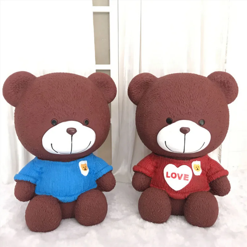 

Creative Decoration Cute Bear Piggy Bank Coin Change Box Piggy Bank Children's Toy Piggy Bank Paper Money Coin Storage Box