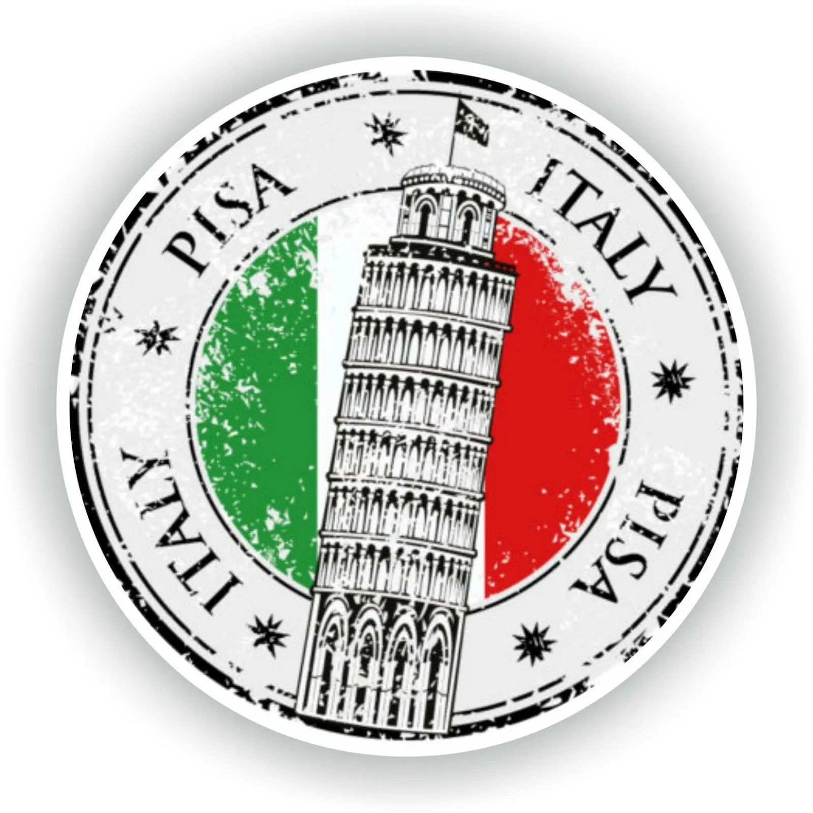 

Pisa Italy Stamp Seal Sticker Decal for Car Truck Laptop Tablet Fridge Door decals stickers