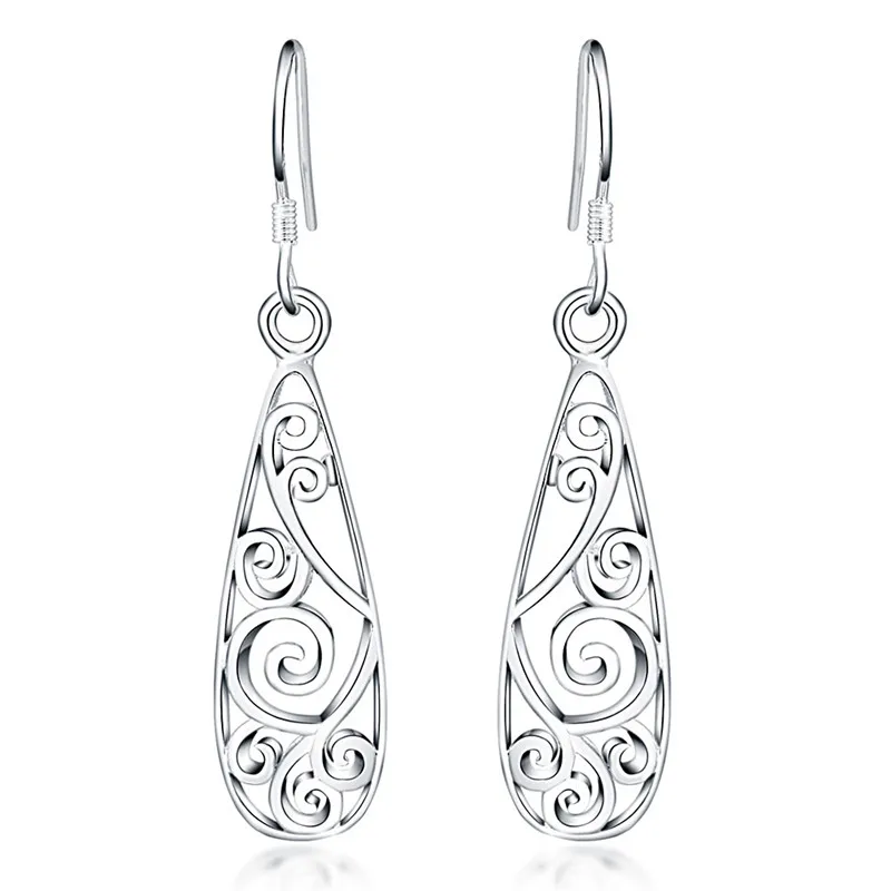 

New Women Simple Jewelry Bohemia Fashion Hollow Carved Water Drop Earrings Новые женские простые украшения