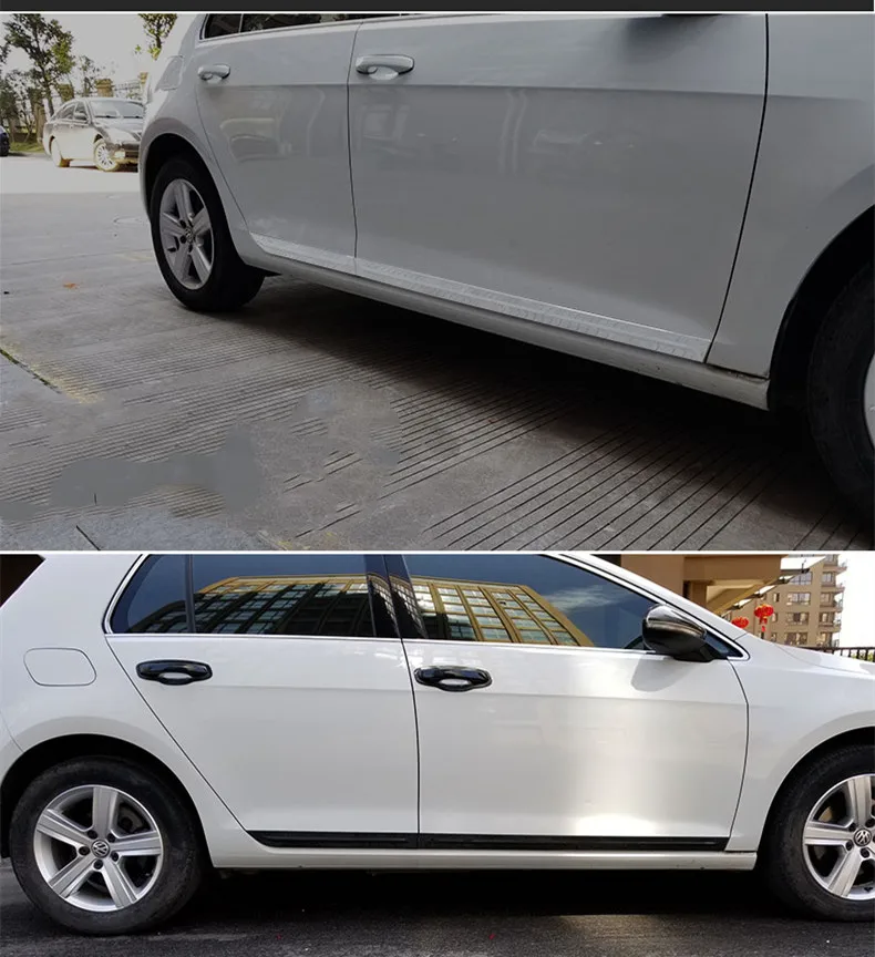 

eOsuns car body collision steel trips doors decoration sills guard protection plates for Volkswagen 7/7.5/Rline GT