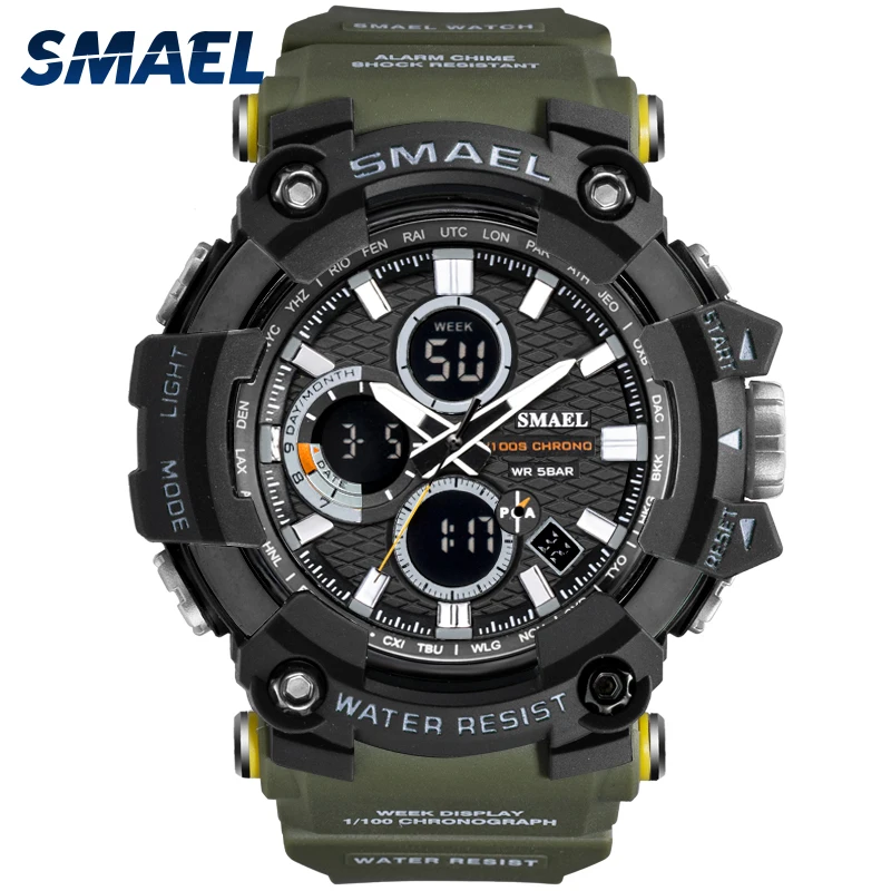 

Mens Watch Military Water resistant SMAEL Casual Sport LED Wrist Watches relogio digital for male 1802D relogio masculino Watch