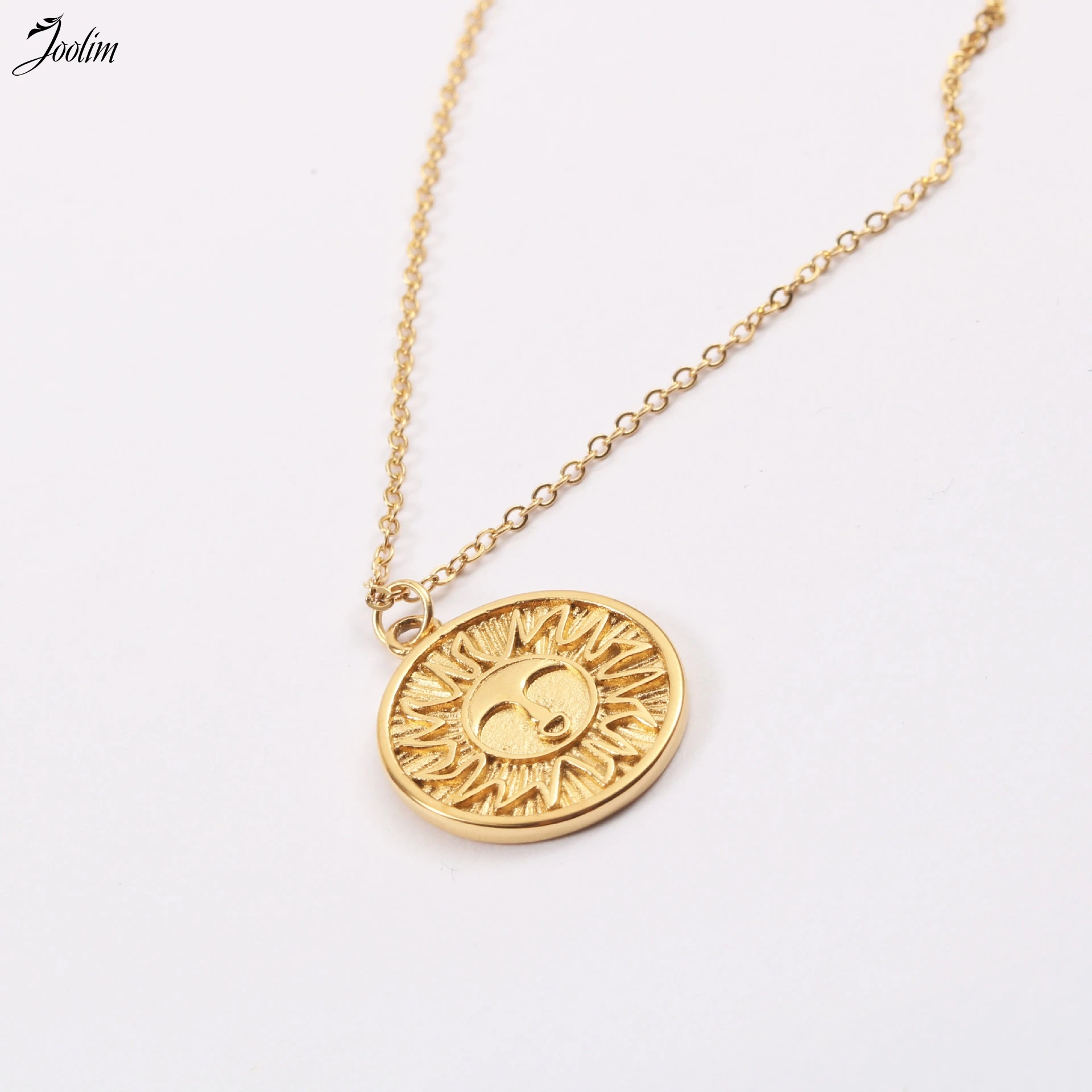 

Joolim Jewelry Hign End PVD Wholesale Non Tarnish Antique Apollo Pendant Stainless Steel Necklace For Women