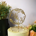 Персонализированные Свадебный торт Топпер свадебный Декор деревенские свадебные подарки пользовательские начальные буквы торт Топпер пользовательское имя