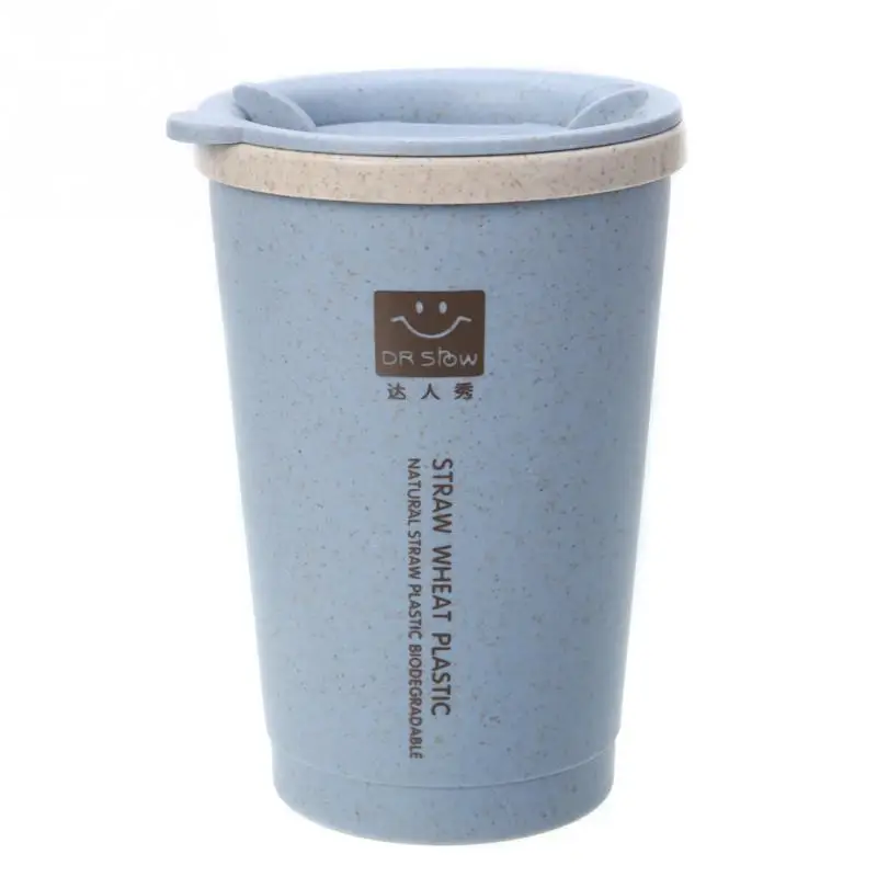 280ML Double-wall Insulation Wheat Fiber Straw Coffee Cup Travel Mug Leakproof | Дом и сад