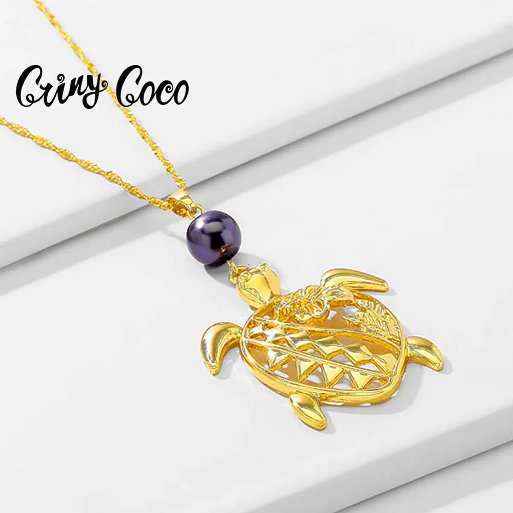 Женские ожерелья в гавайском стиле 2020 желтая цепочка с подвеской виде черепахи