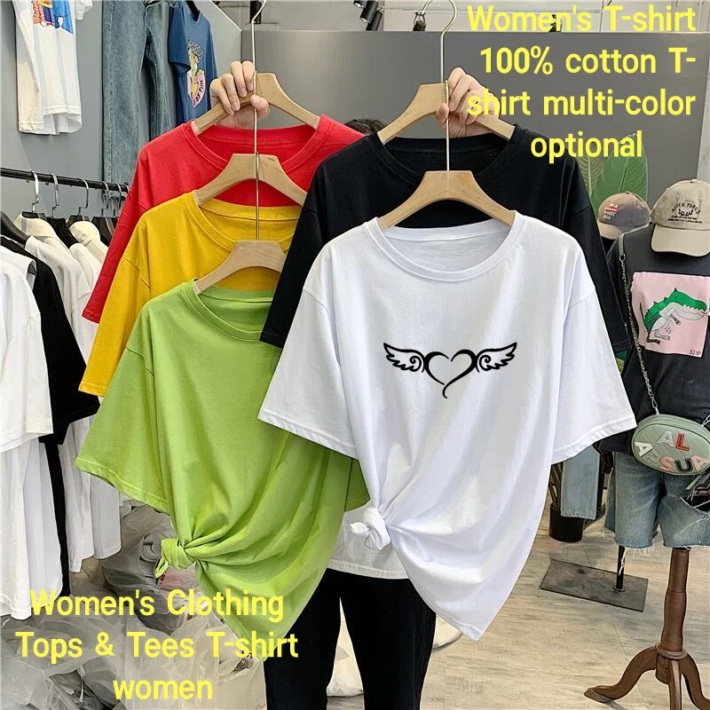 

Women's T-Shirt Big logo Printing Lady Short Sleeve Casual Cartoon Tee Fashion Top Oversized T-Shirt Female T-shirt Clothing