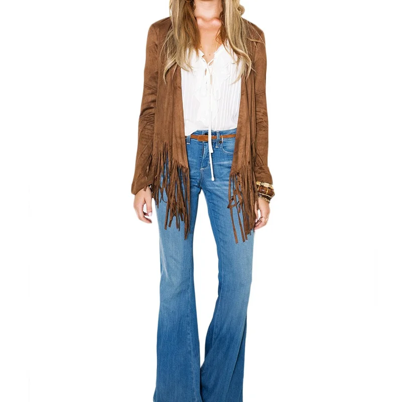 

2021 Spring and Autumn Hem Fringed Long-sleeved Cardigan Small Women clothes Jackets New Women's Jackets Women's Jackets