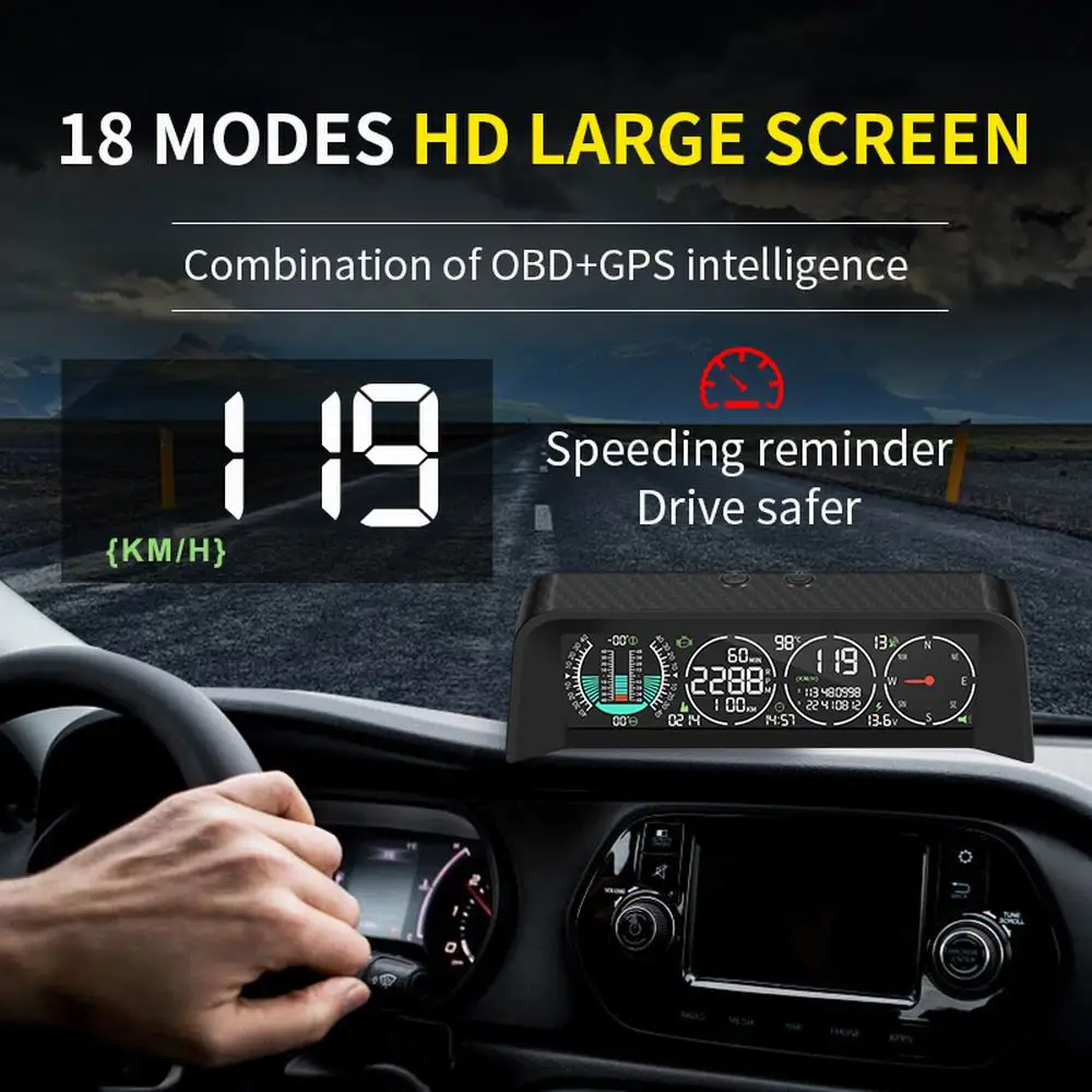 Vjoycar S90 автомобильный Инклинометр 4x 4 GPS скорость HUD MPH KMH наклон метр внедорожный