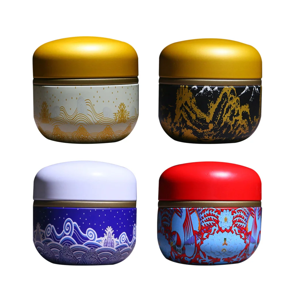 Металлическая герметичная мини тарелка круглой формы 4 шт. банка для чая с