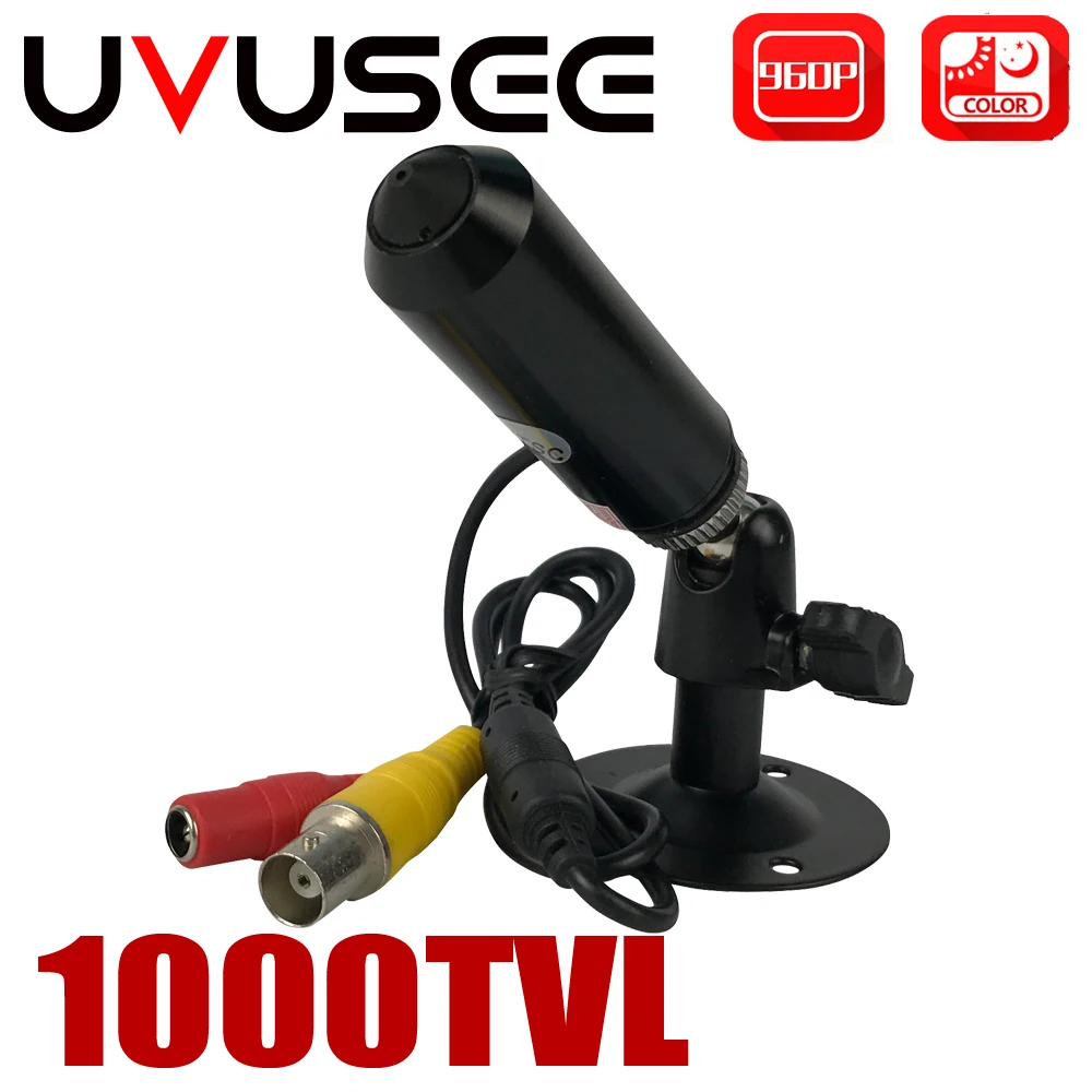 Uvusee CCTV 1/3 sony CCD 1000TVL 3,6 мм HD мини цилиндрическая камера видеонаблюдения с кронштейном - Цвет: Mini Lens