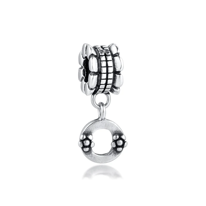 Подходит для браслетов Pandora Beads с подвесками в виде букв O 100% Φ-Серебряное