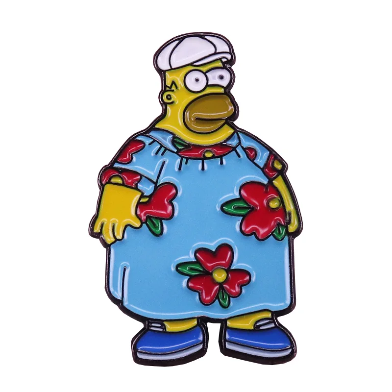 Fat Homer In Dress Badge Cartoon Gift for Kids