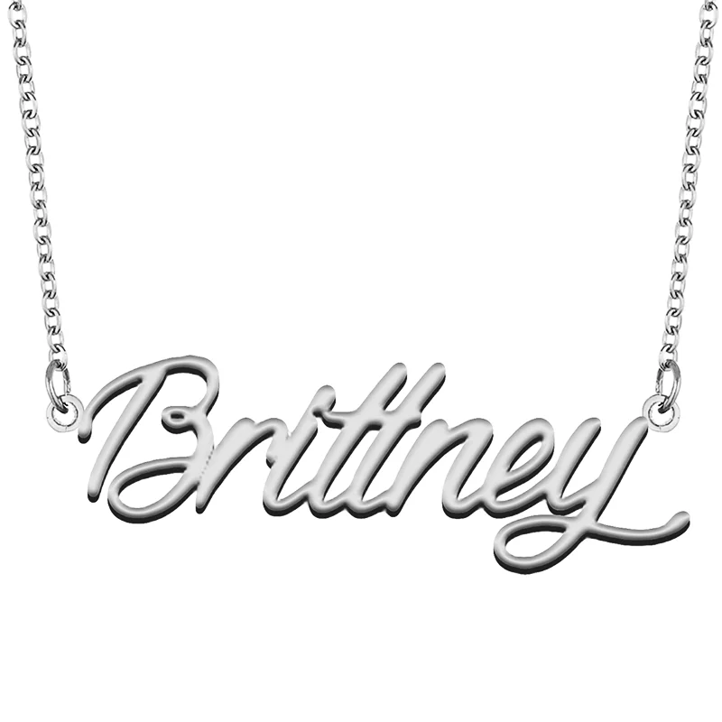 Brittney Custom Name Necklace Customized Pendant Choker Personalized Jewelry Gift for Women Girls Friend Christmas Present