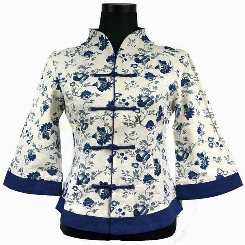 

Traditional Chinese Style Garment Embroidery Flowers Blouse Women Linen Jacket Coat Orient Vintage Tang Clothing Plus Size 4xl