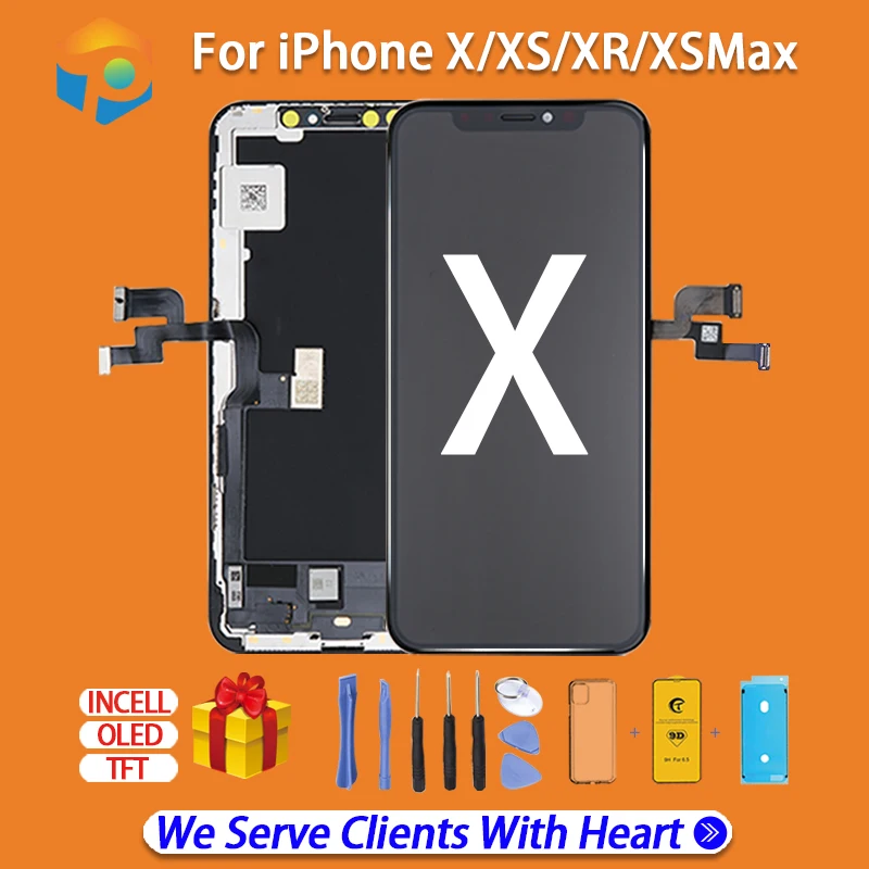 

ЖК-дисплей AAA +++ для iPhone X Xs OLED с 3D сенсорным дигитайзером, дисплей для iphone x, ЖК-экран с дигитайзером, замена в сборе с подарком