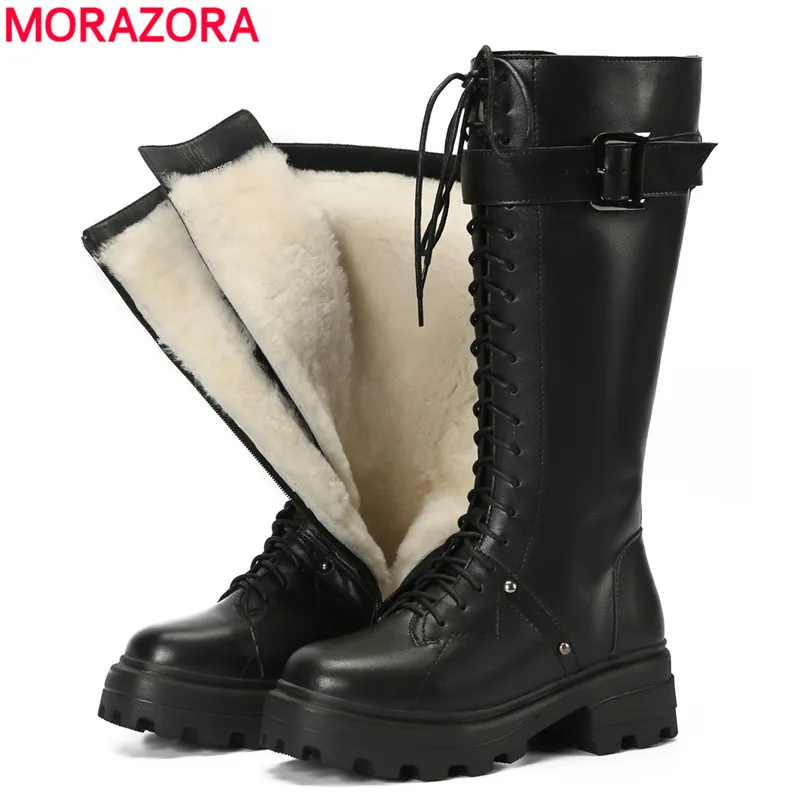 

Сапоги женские из натуральной кожи, на платформе, на молнии