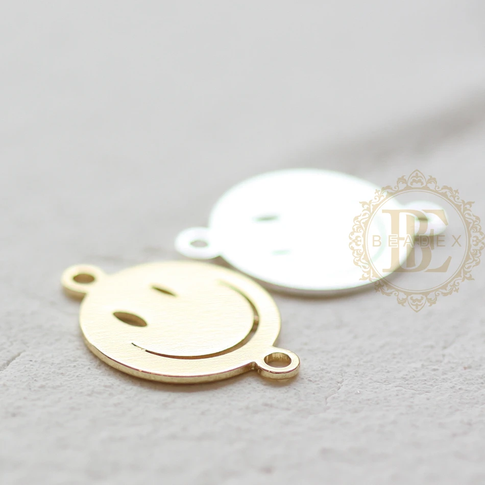 Твердая латунь Link - Happy Face 17*12 мм (4601C)