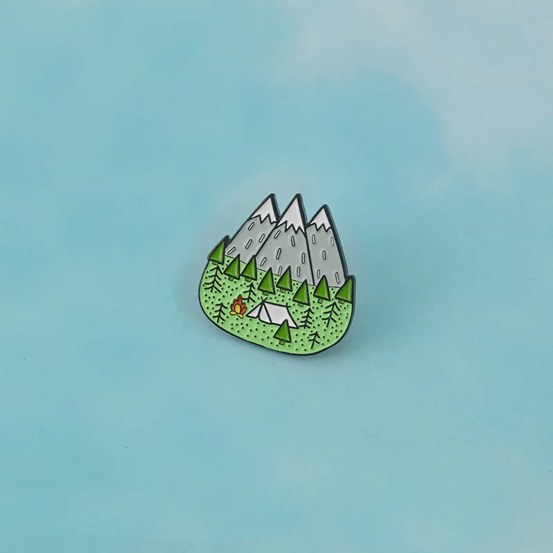 Эмалевые Броши Snow peak для женщин модная Милая металлическая брошь Ювелирное