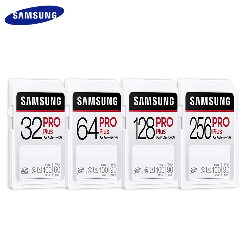 100%  Samsung SD Card Pro PLUS,   32   64    100 /. UHS-I Class 10 U3 128  256