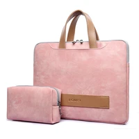 women laptop bag pu leather notebook case carrying briefcase for macbook air 14 15 6 inch men handbags shoulder sleeve bag