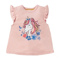 children summer baby girl clothes unicorn print tee tops brand pink cotton breathable soft t shirt for kids 2 3 4 5 6 7 years