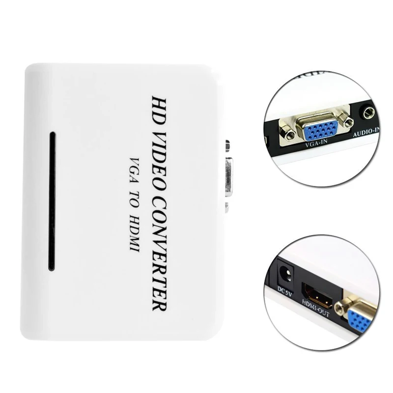 Аудио-Кабель hdmi-vga-hdmi 1080P Full HD HDTV видео ТВ преобразователь адаптер коробка