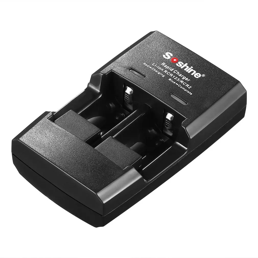 Soshine 2 слота Смарт зарядное устройство для Li-Ion CR123 CR2 16340 15266 14250 литиевая батарея |
