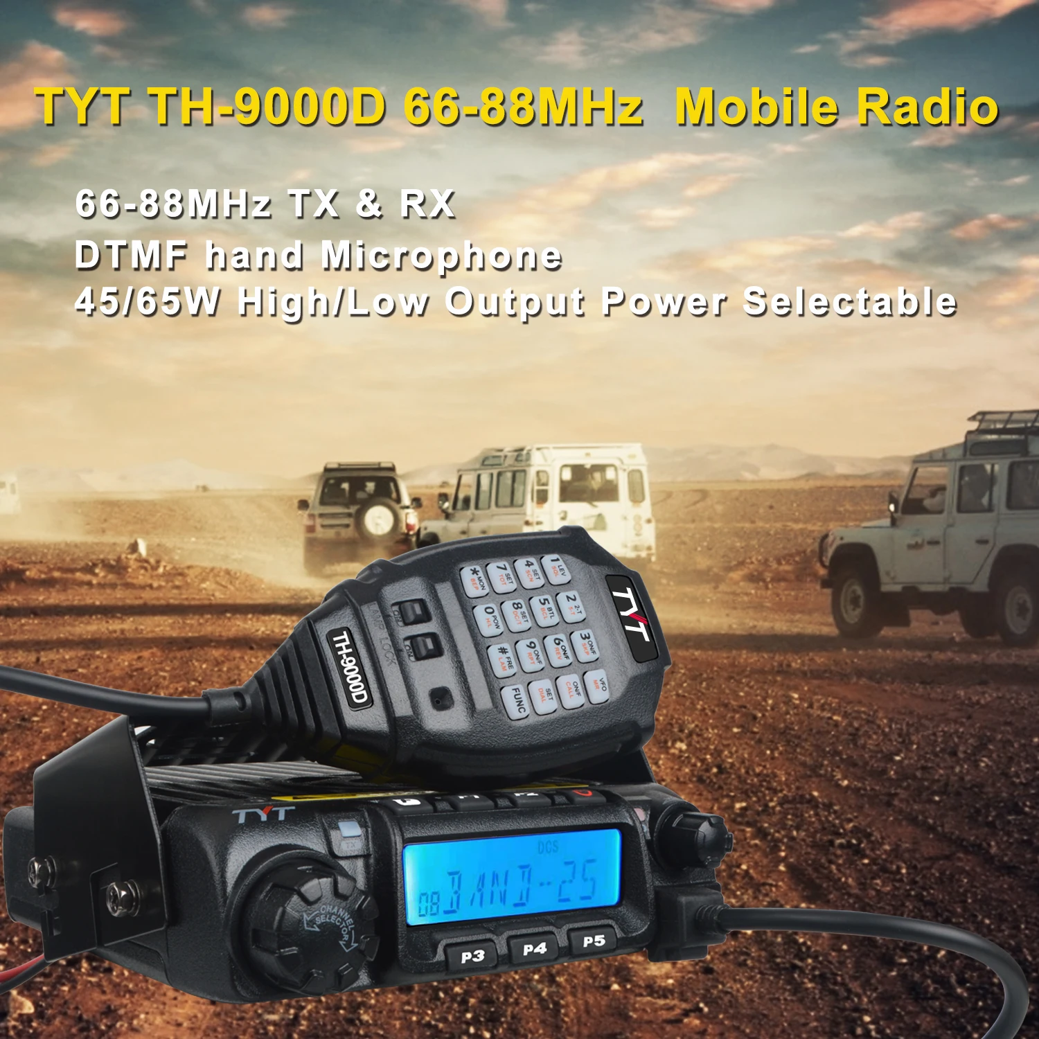 

TYT TH-9000D мобильные автомобильные радиоприемники для любительской радиосвязи 66 ~ 88 МГц, Автомобильная рация 65 Вт/45 Вт, радиоприемник для автом...