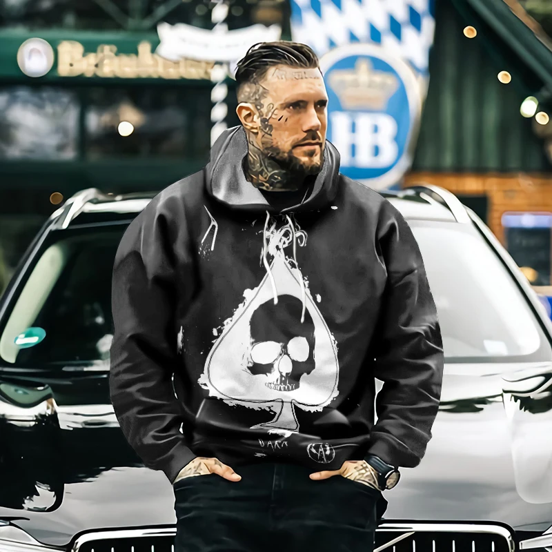 

Poker Trends 3D Printed Funny Men's Clothes Retro Harajuku Street 3D Fashion Men's Hoodie Long Sleeve Spring Autumn Winter