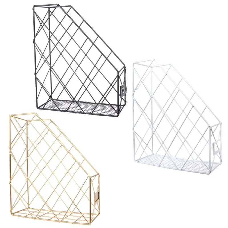 

Modern Desktop Book Storage Rack Iron Bookshelf Organizer Shelf Display Decor